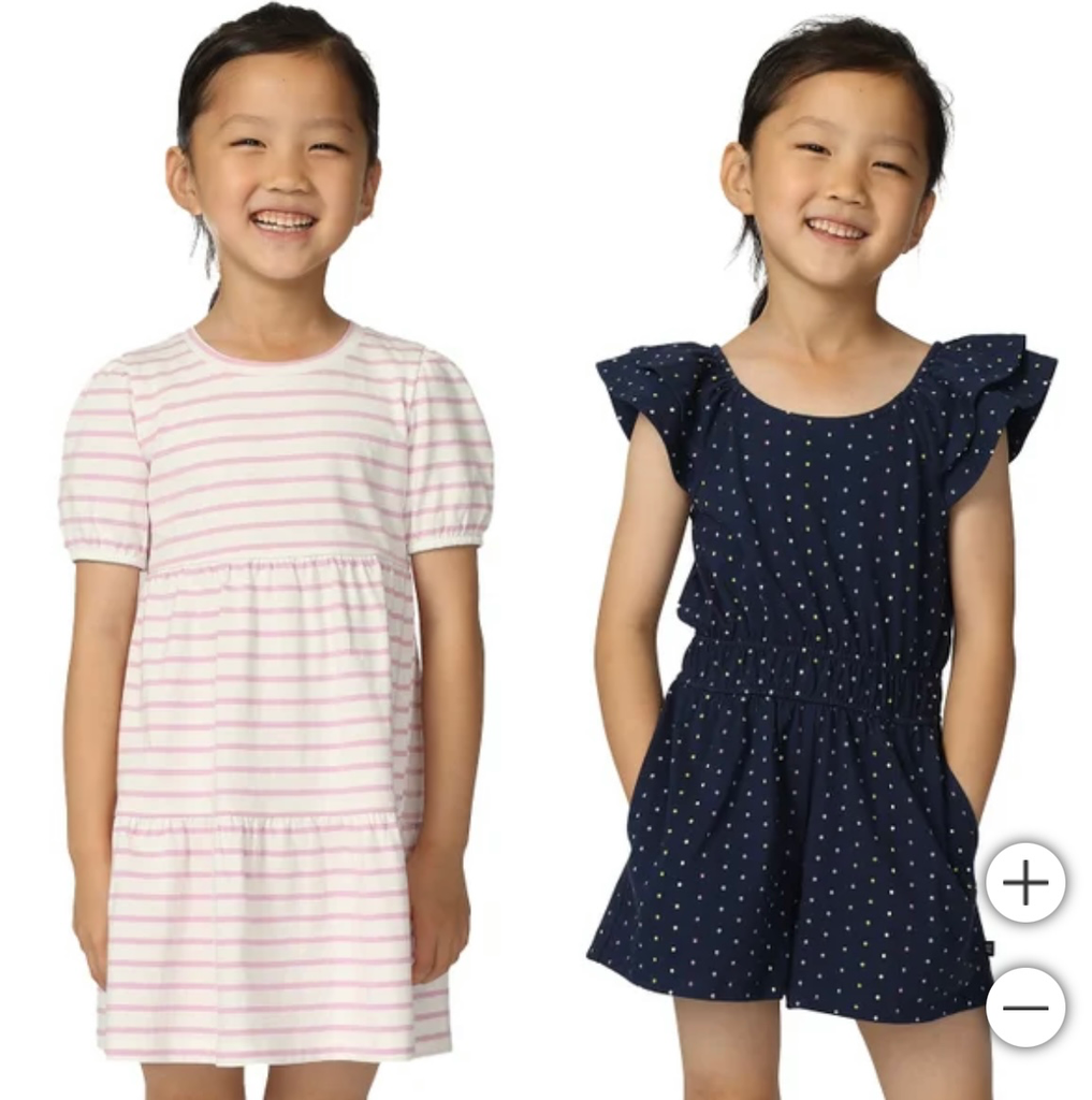 Gap Kids 2pcs Romper & Dress (Navy Polka/White Stripe, 4)