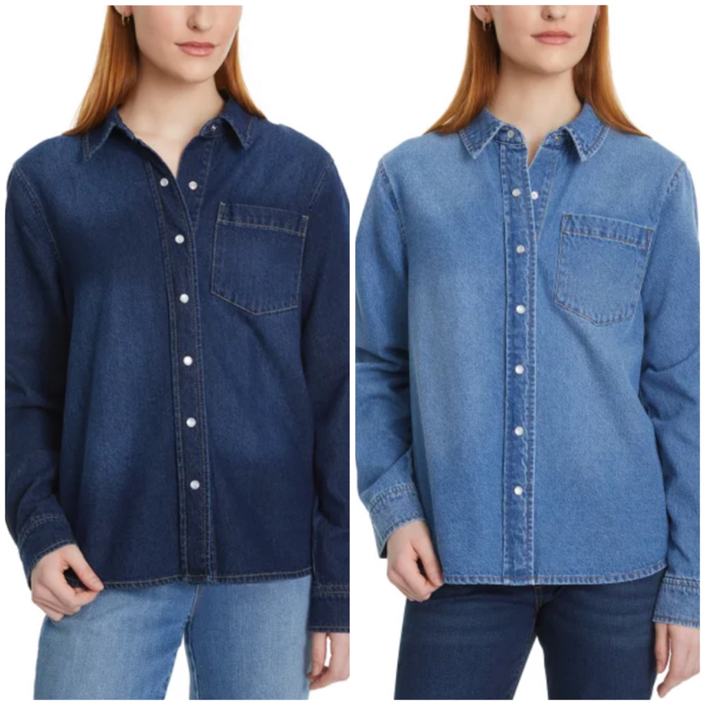 Lucky Brand Women's Denim Shirt (Dark Denim, S)