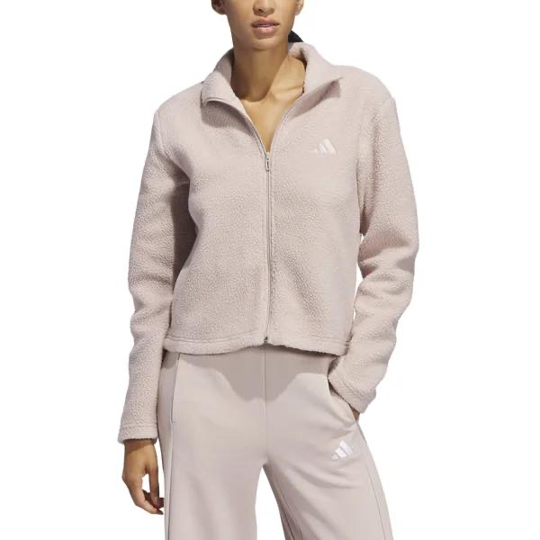 Adidas Women's Sherpa Full Zip Jacket (Black, XS)