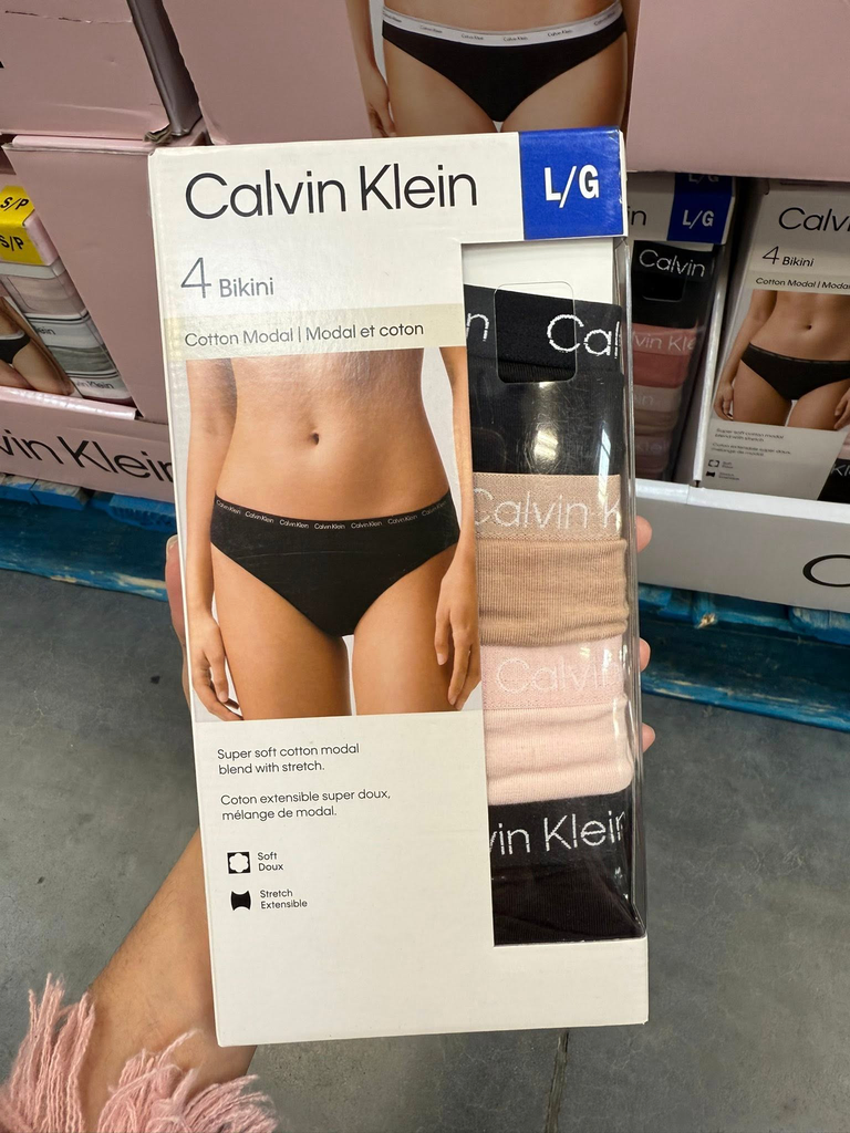 Calvin Klein Bikini, 4pack (ETA: June 2026) (Black/Nude/LPink, M)