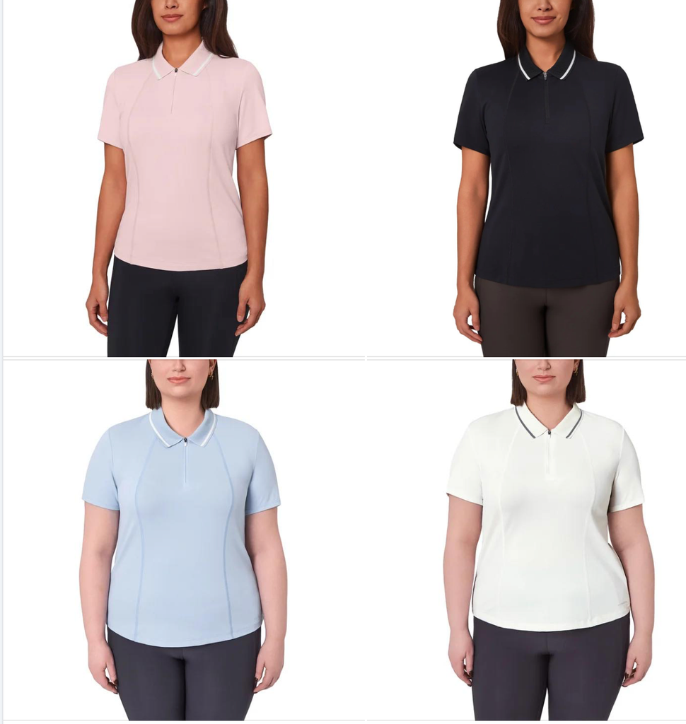 Mondetta Pique Mesh Womens Polo (White, XS)