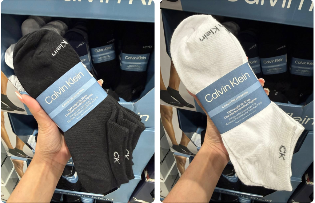 CK Mens No Show Socks, 10pk (White)