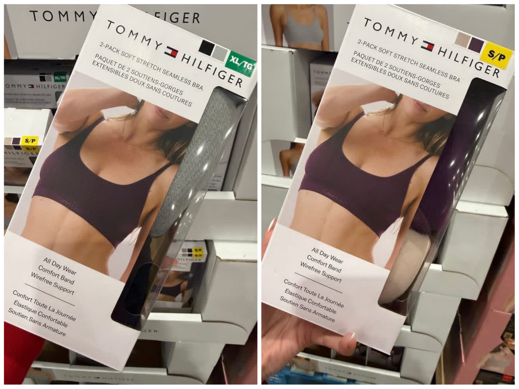 Tommy Hilfiger Bralette, 2-pack (ETA: Oct/Nov 2026) (Gray/Black, XS)
