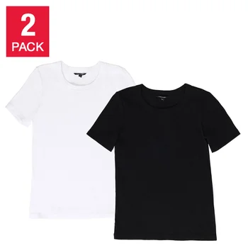 Tahari Women's Ribbed Cotton Short Sleeve T-shirt (LIVE MINERS ONLY)